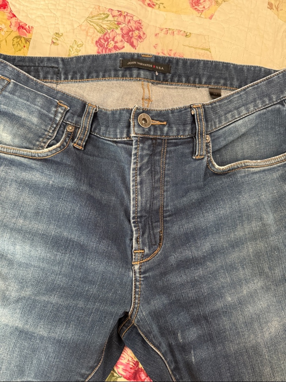 John Varvatos Slim Men's Blue Washed Jeans